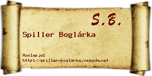 Spiller Boglárka névjegykártya